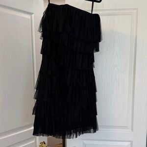 Elegant Ann Taylor chiffon Black Tiered Dress